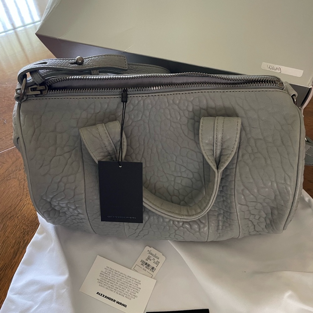 Alexander Wang Rocco Textured Gray Satchel